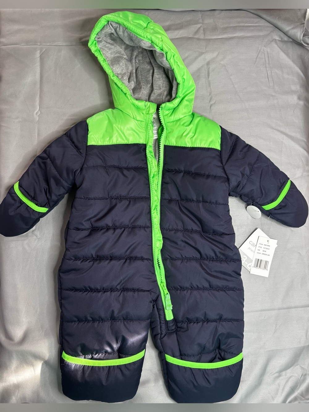 Carter's Bright Green and Blue Hooded Snow Suit
